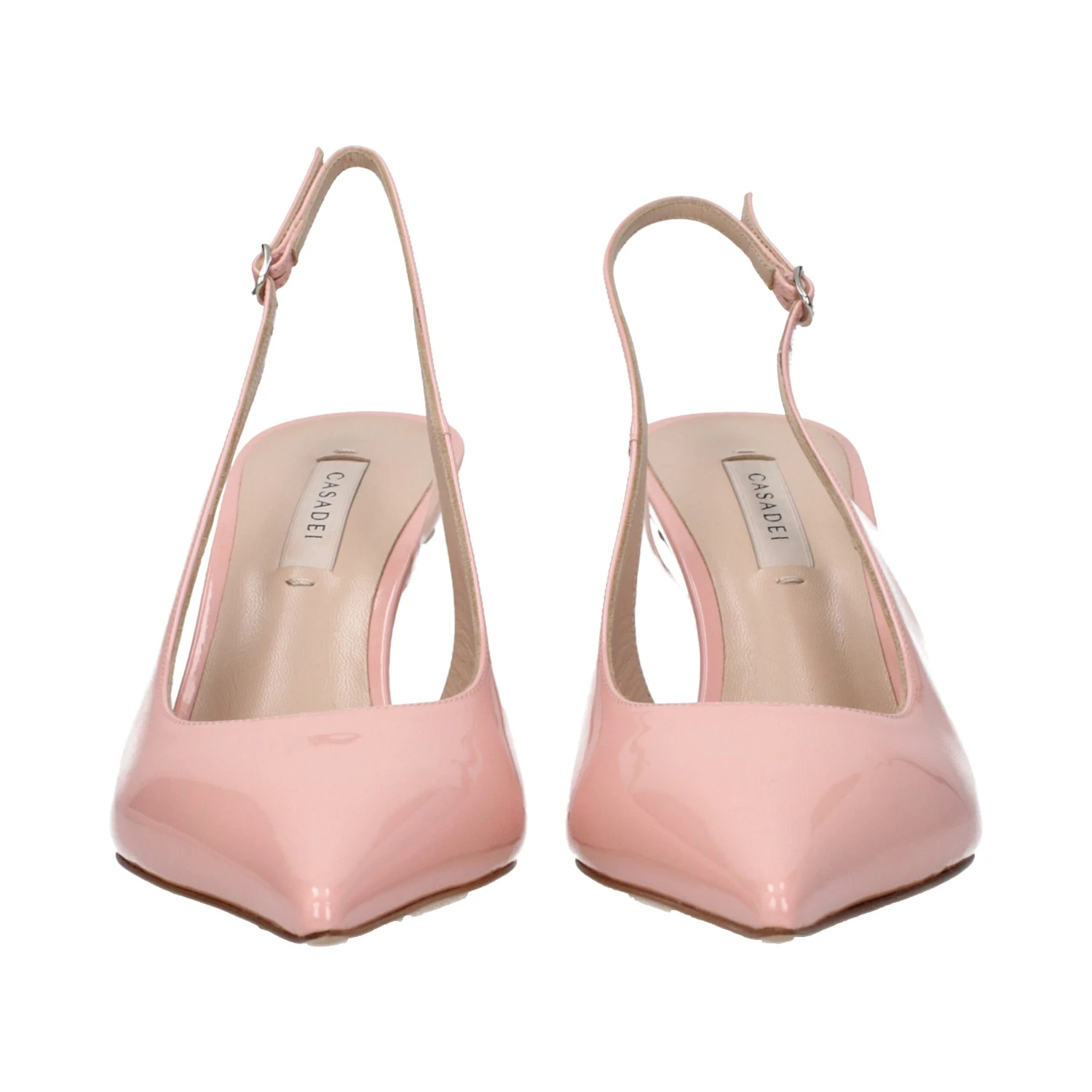 Pink Leather High Heel Pumps