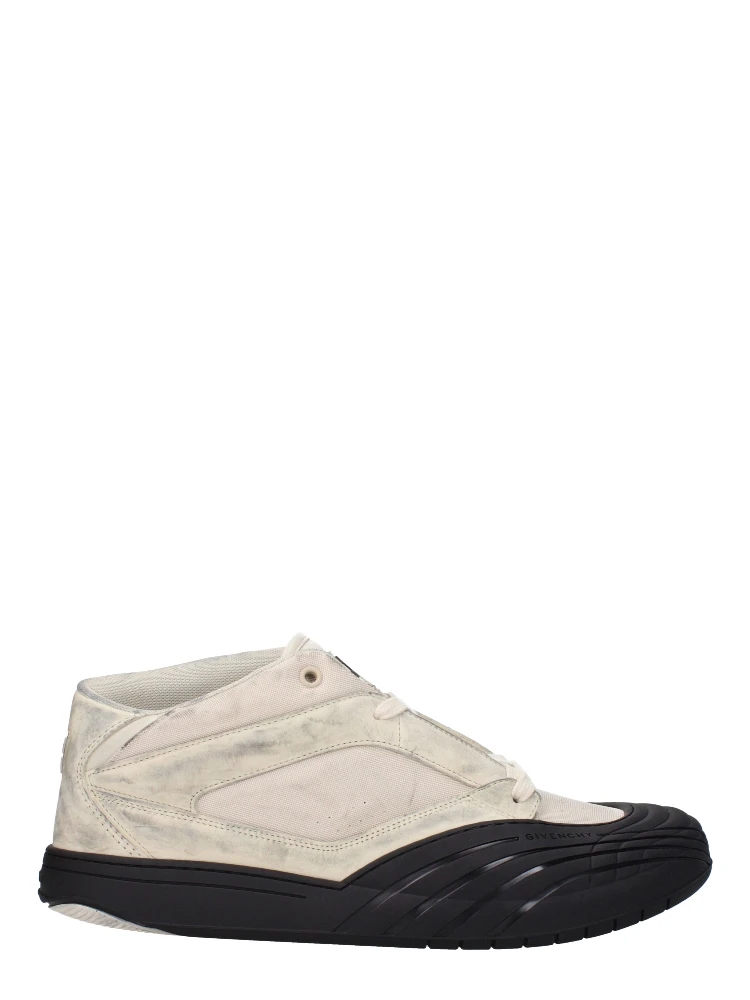 Beige Fabric Chunky Sneakers