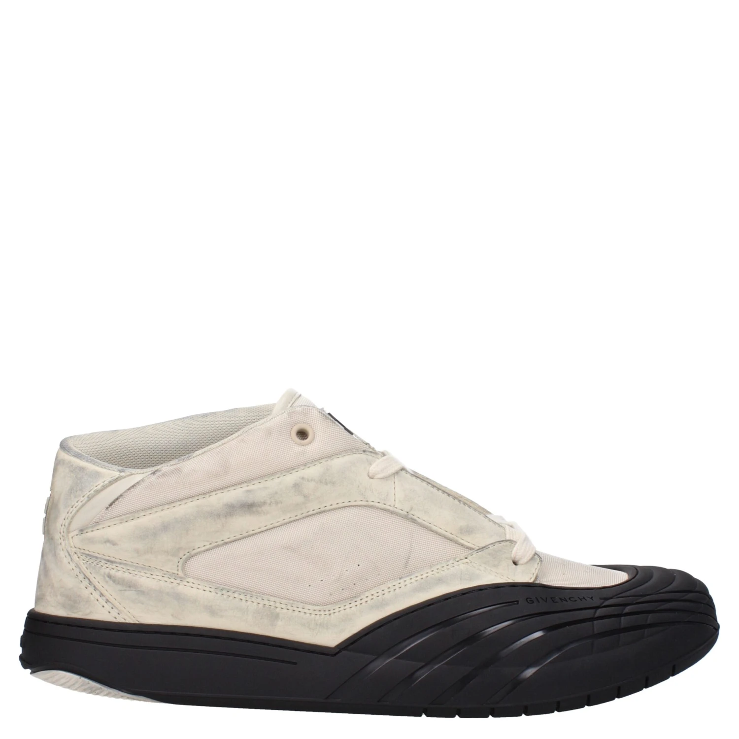 Beige Fabric Chunky Sneakers