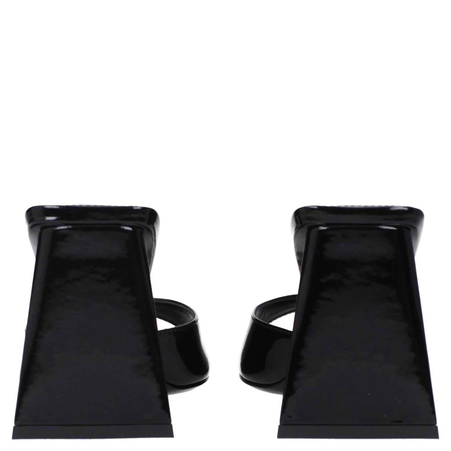 Black Leather Stiletto Heel Sandals
