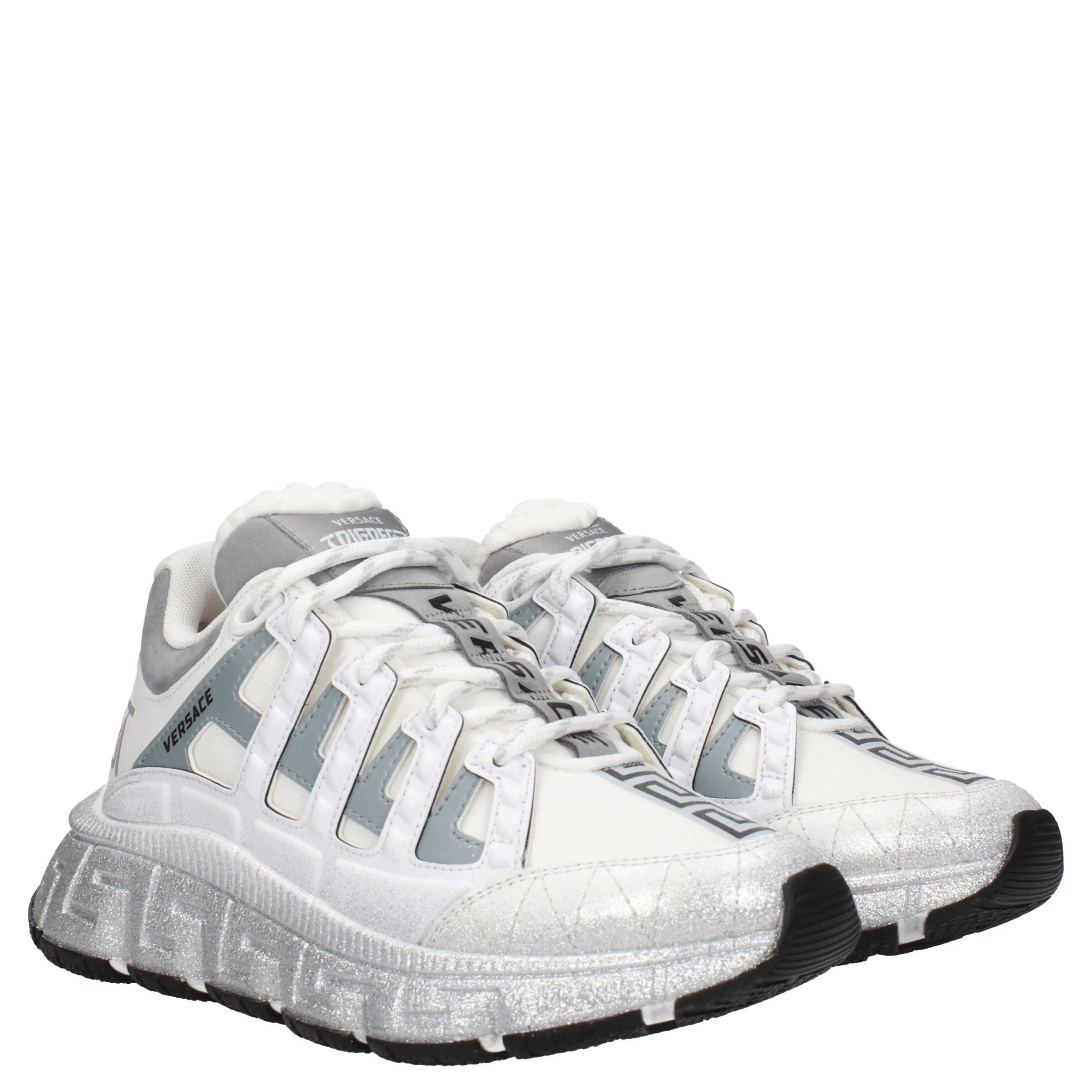 White Fabric Athletic Sneakers