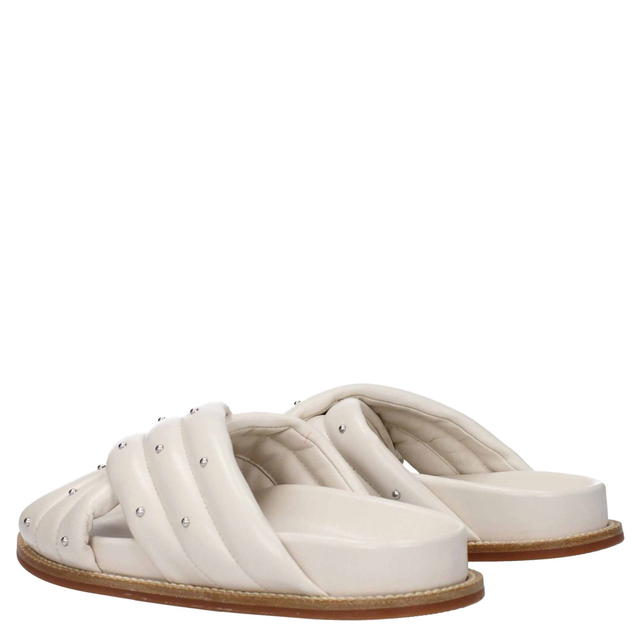 Beige Leather Slippers