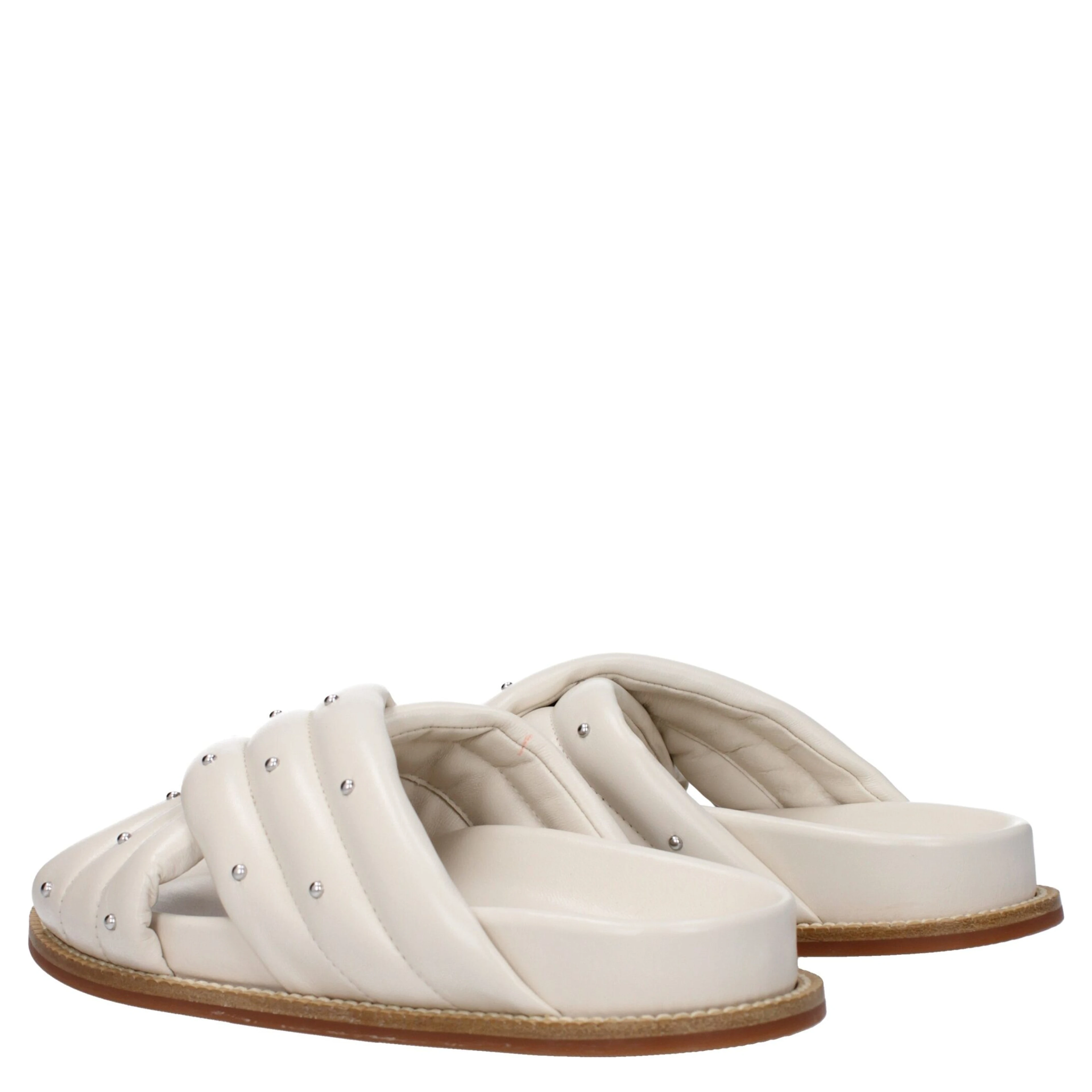 Beige Leather Slippers