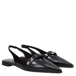 Black Leather Ballet Flats
