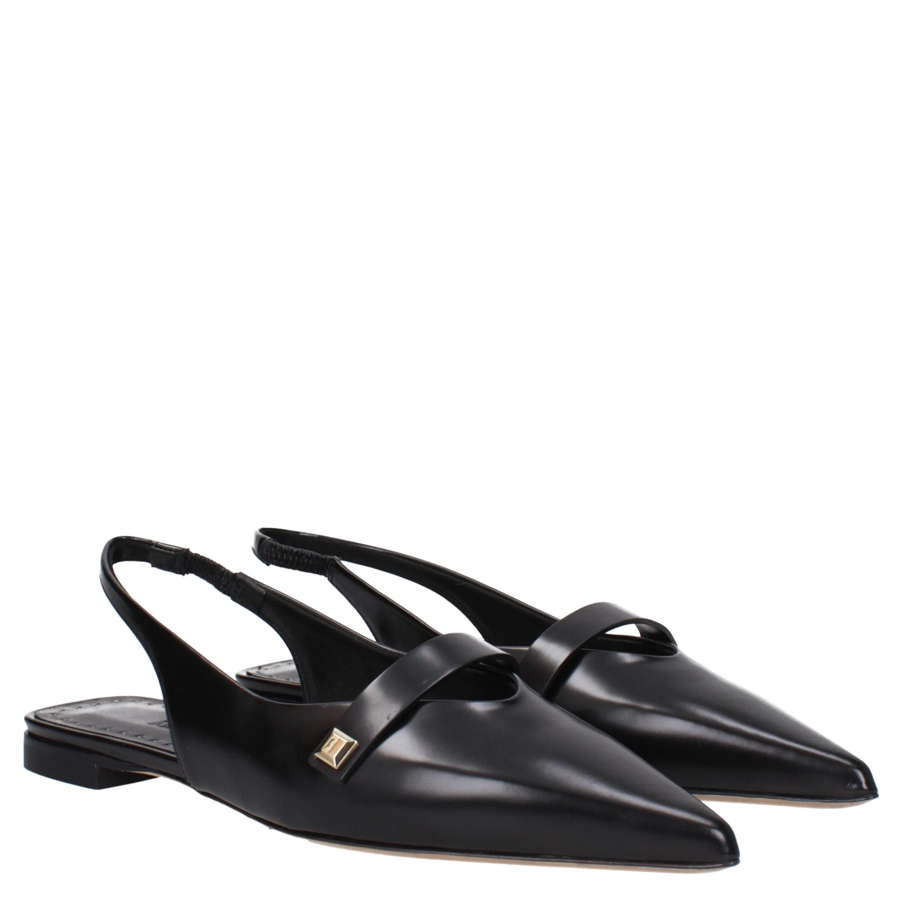 Black Leather Ballet Flats