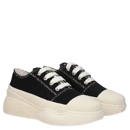 Black Fabric Chunky Sneakers