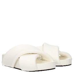 White Leather Slippers