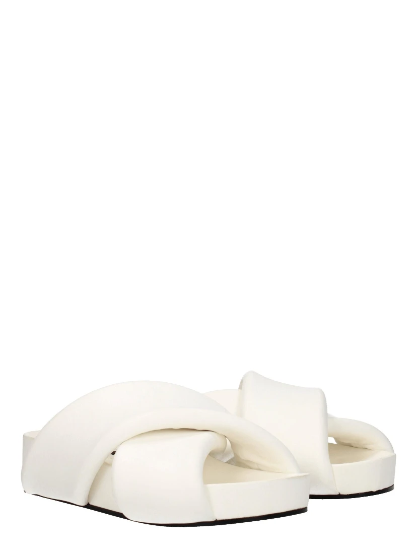 White Leather Slippers