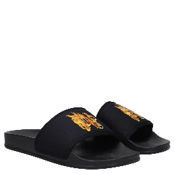 Black Fabric Slippers