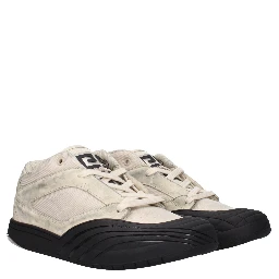 حذاء رياضي سميك من القماش البيج