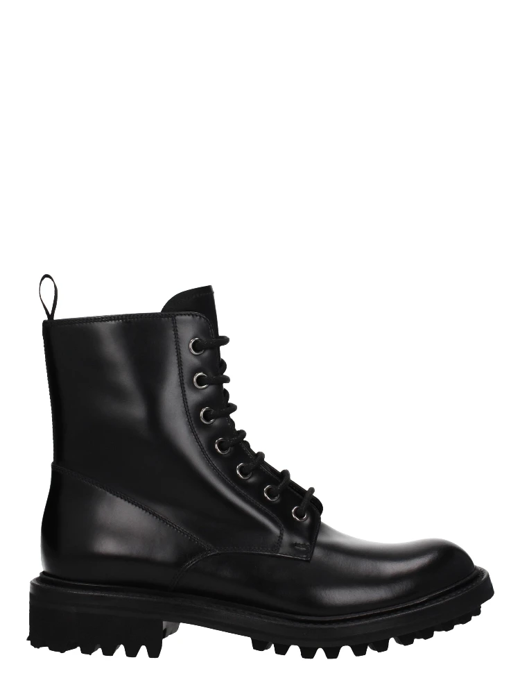 Black Leather Ankle Boots