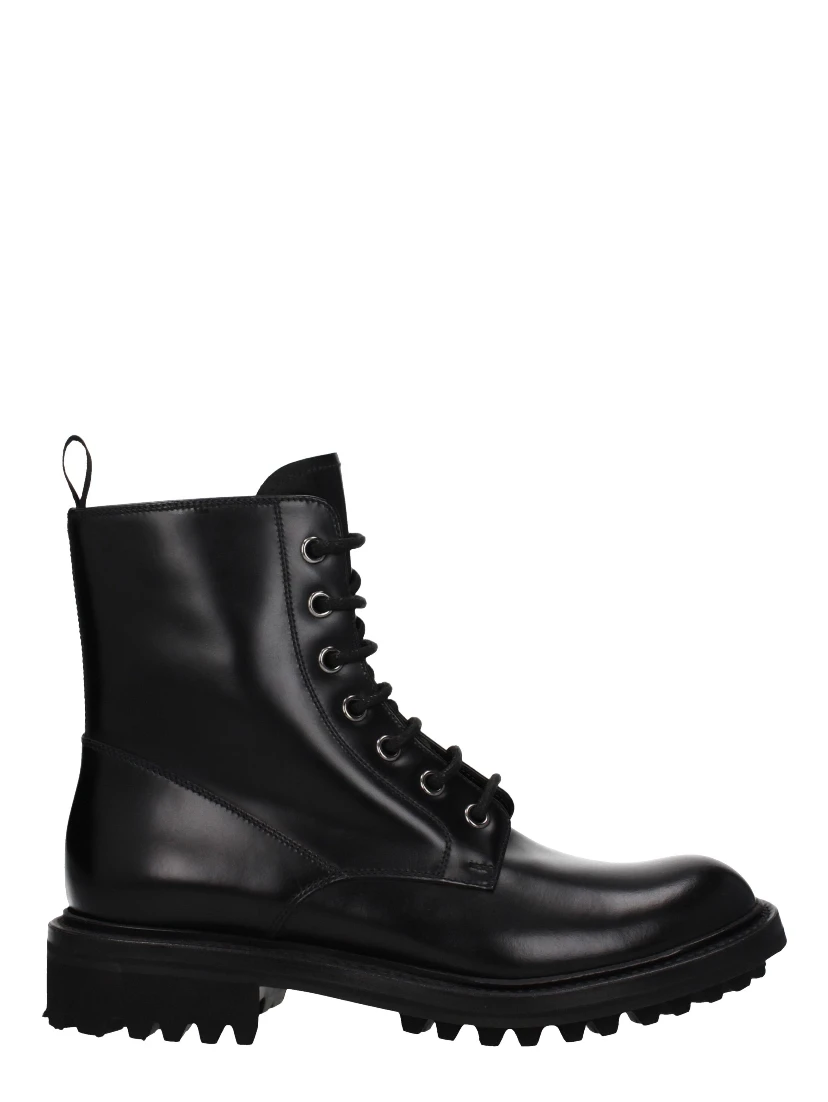 Black Leather Ankle Boots