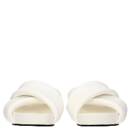White Leather Slippers