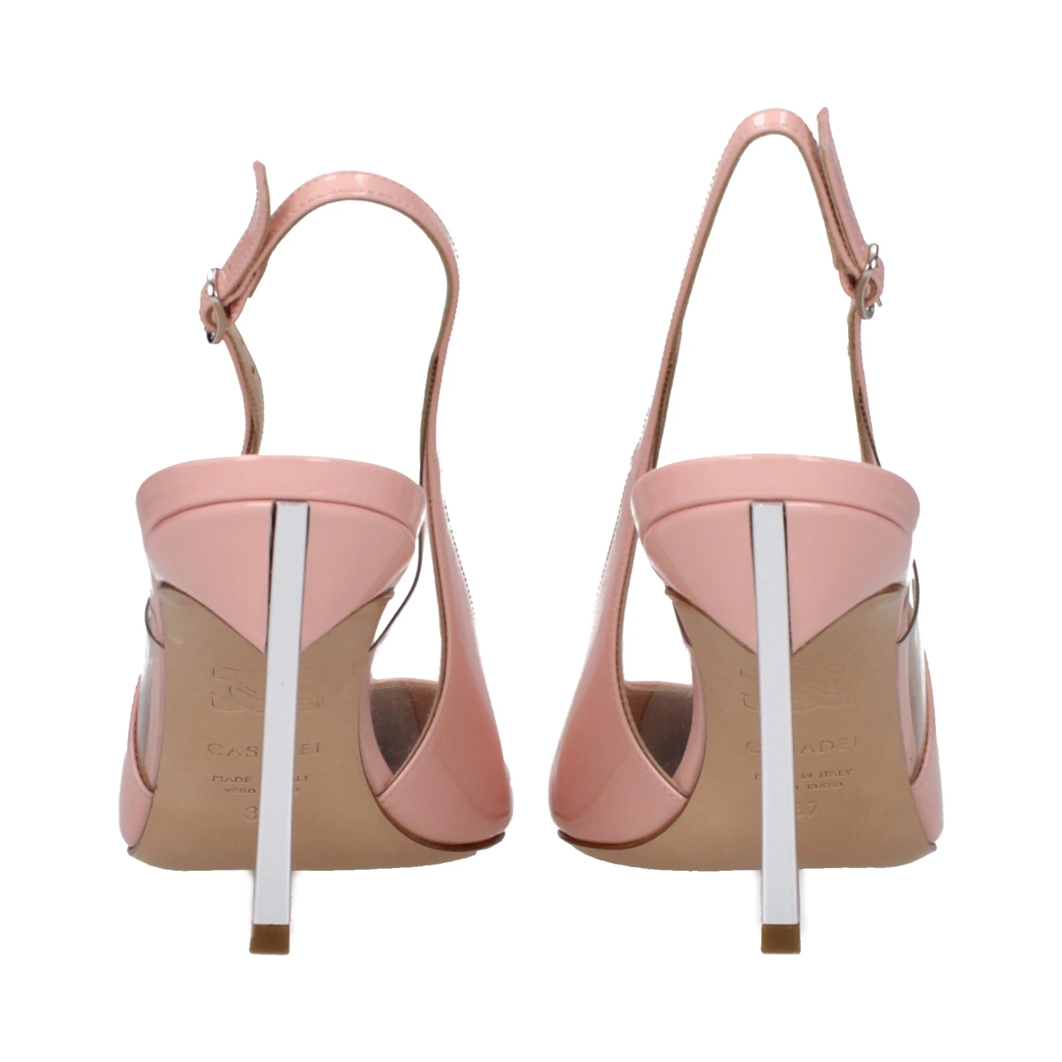 Pink Leather High Heel Pumps
