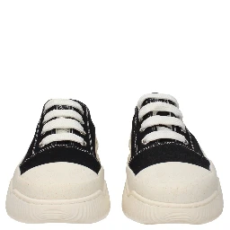Black Fabric Chunky Sneakers