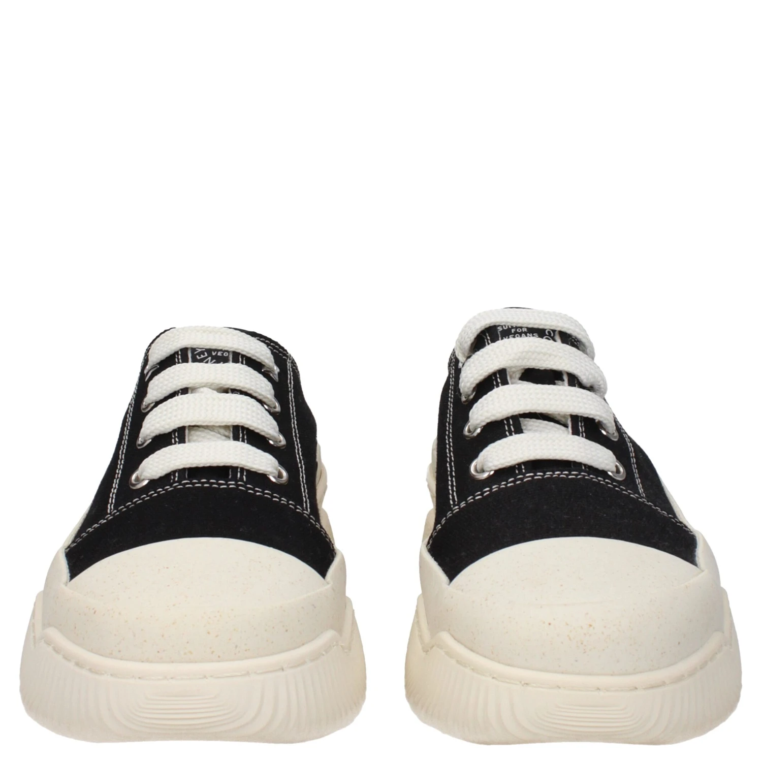 Black Fabric Chunky Sneakers