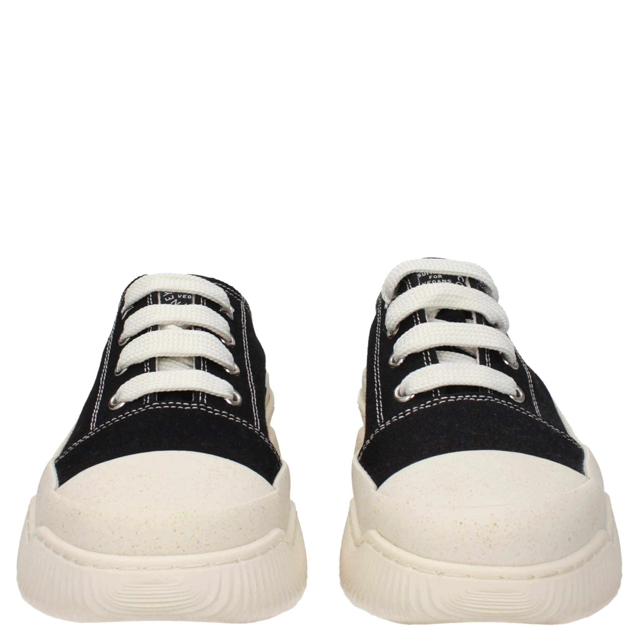 Black Fabric Chunky Sneakers