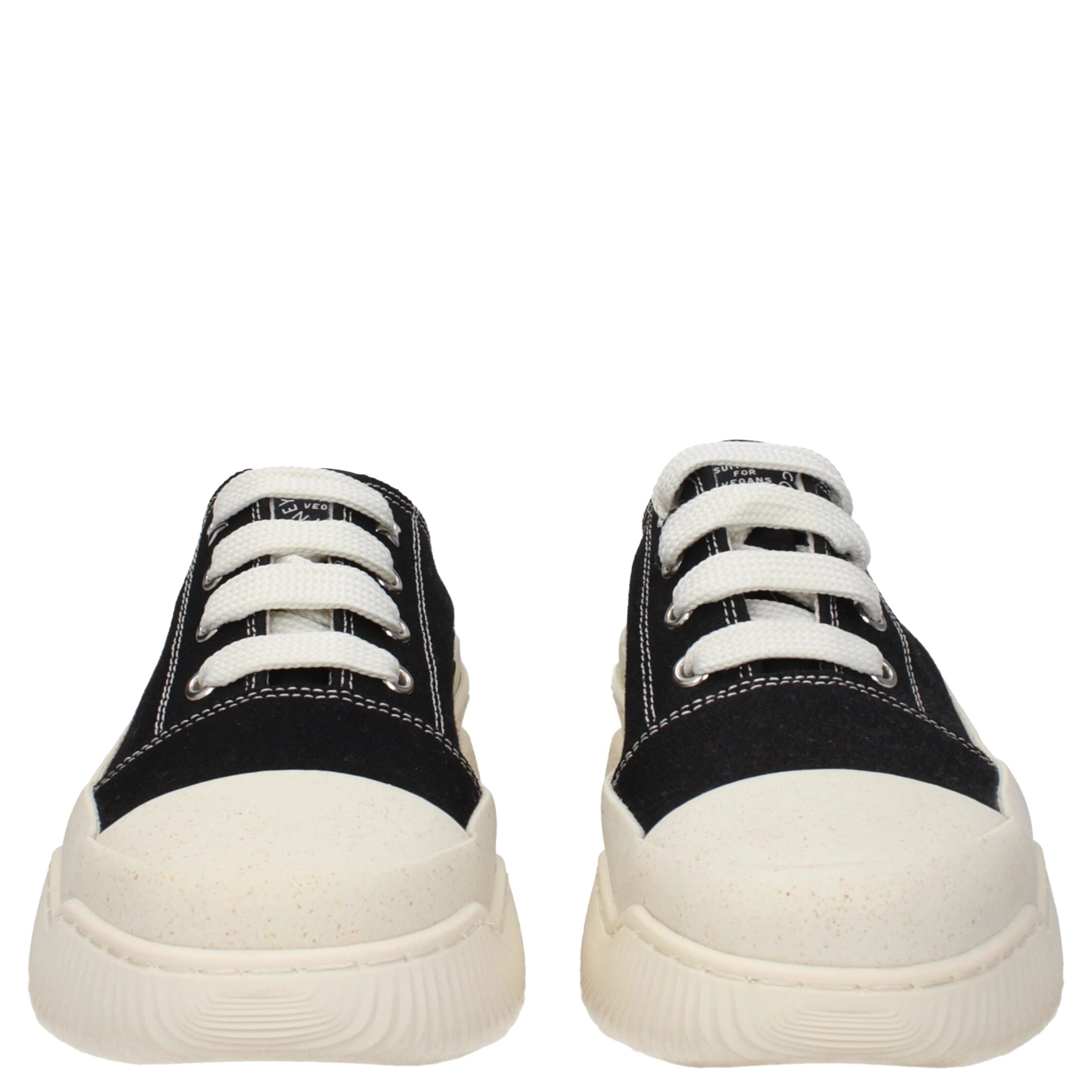 Black Fabric Chunky Sneakers