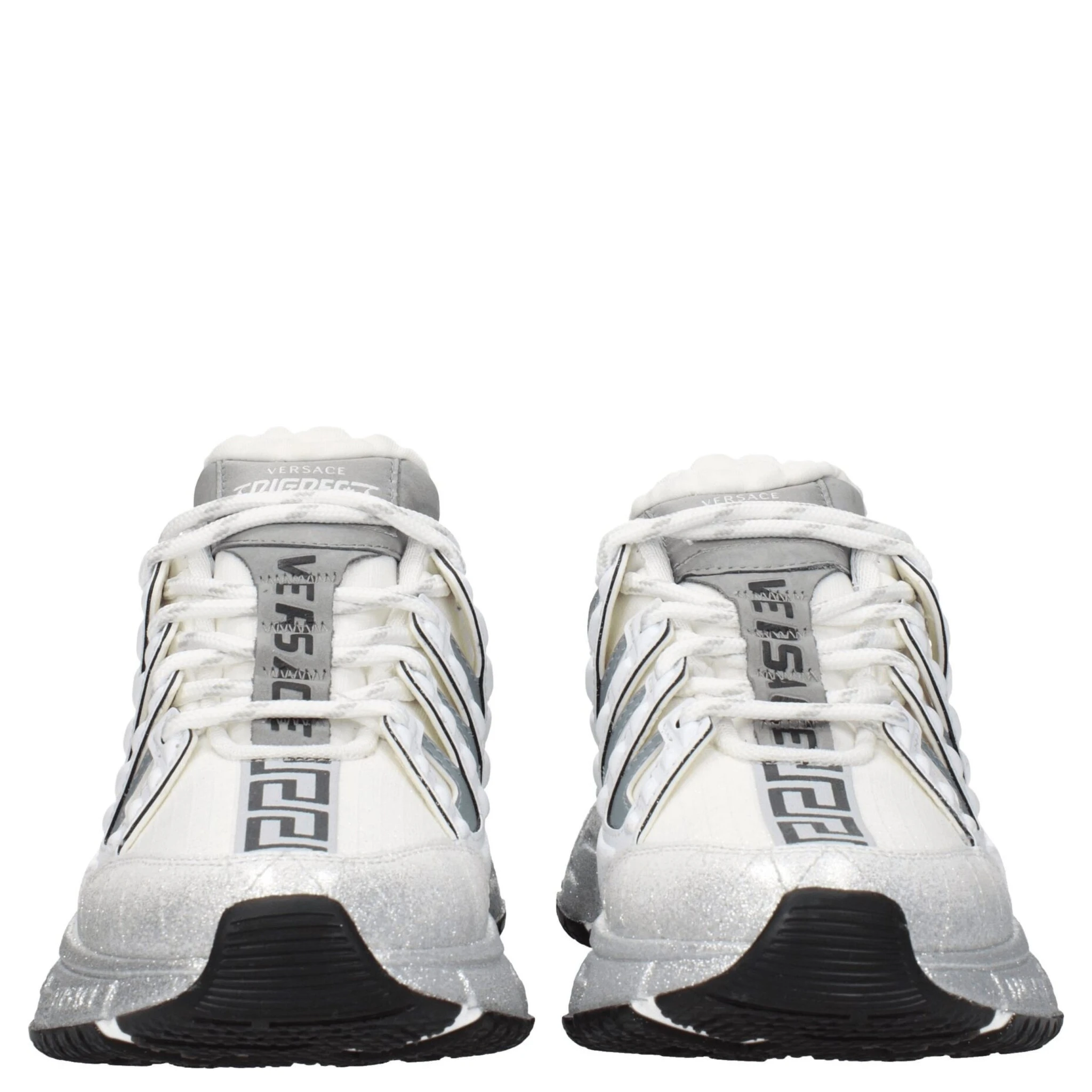 White Fabric Athletic Sneakers