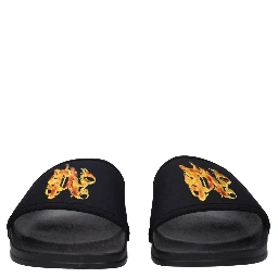 Black Fabric Slippers