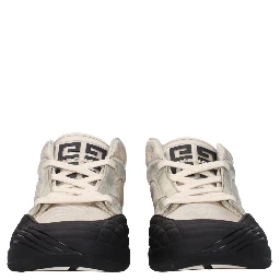 حذاء رياضي سميك من القماش البيج