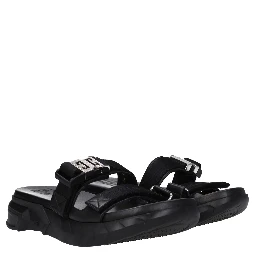 Black Fabric Slippers