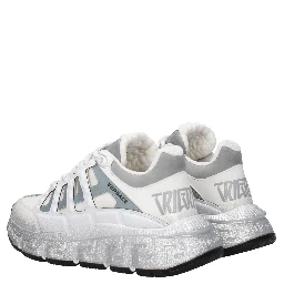 White Fabric Athletic Sneakers