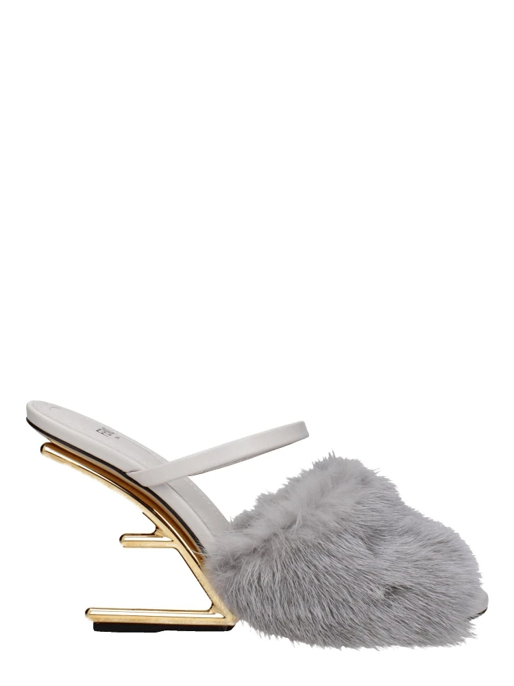 Gray Mink Slippers