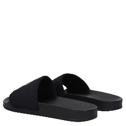 Black Fabric Slippers