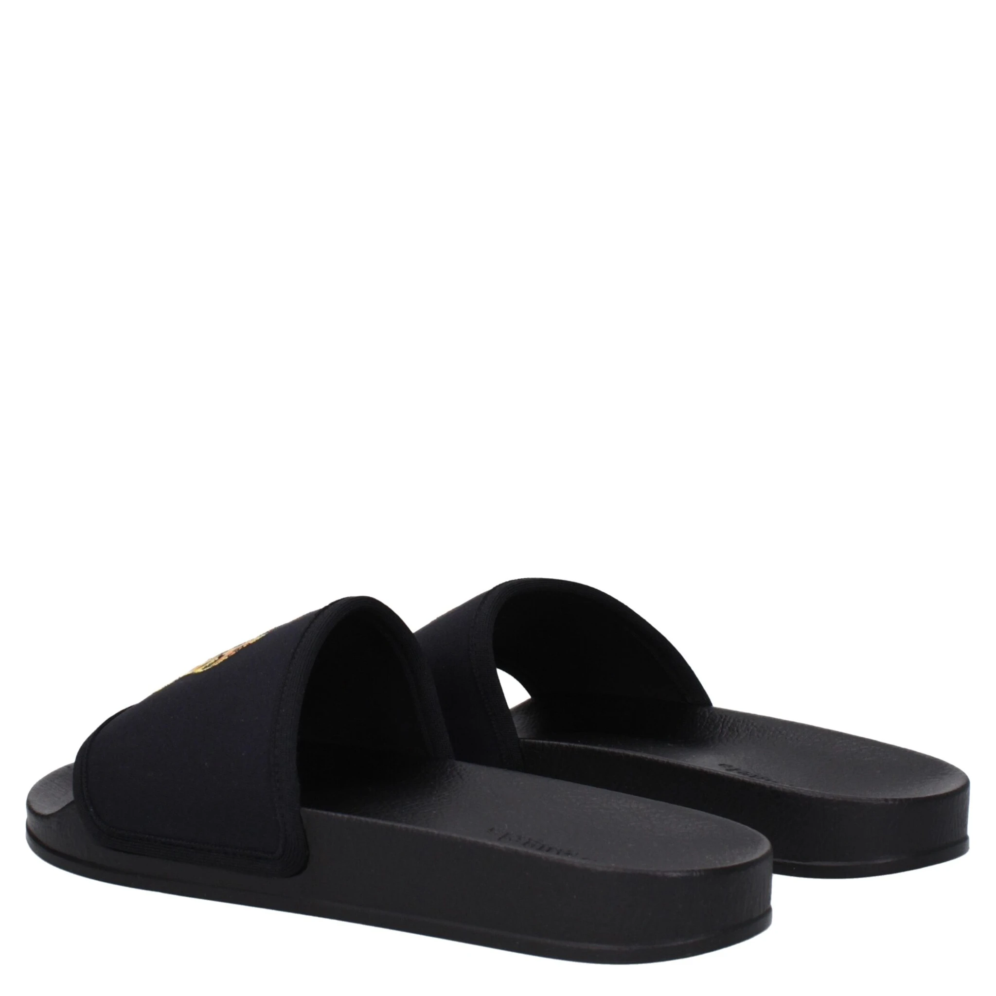 Black Fabric Slippers