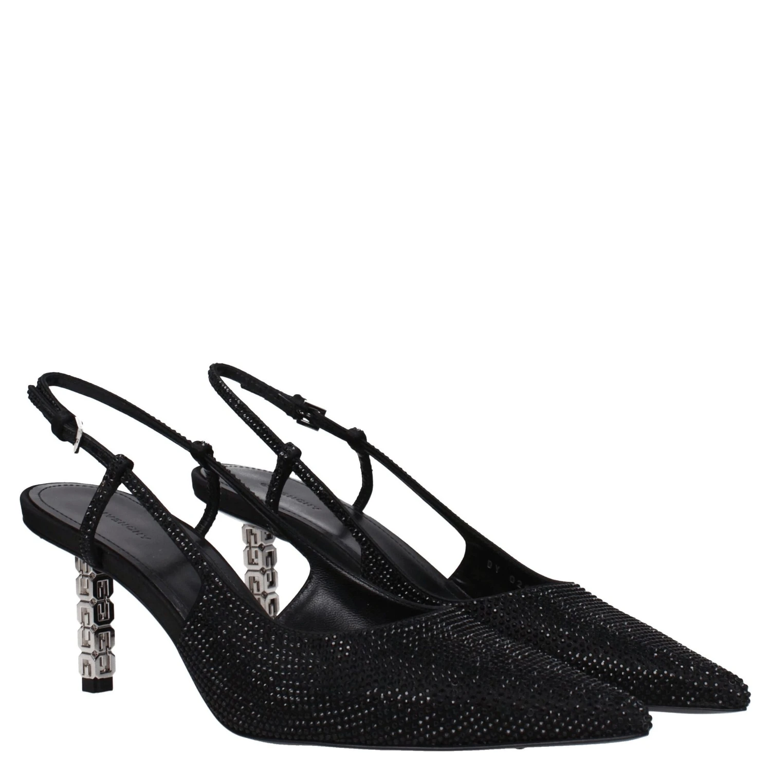 Black Fabric High Heel Pumps