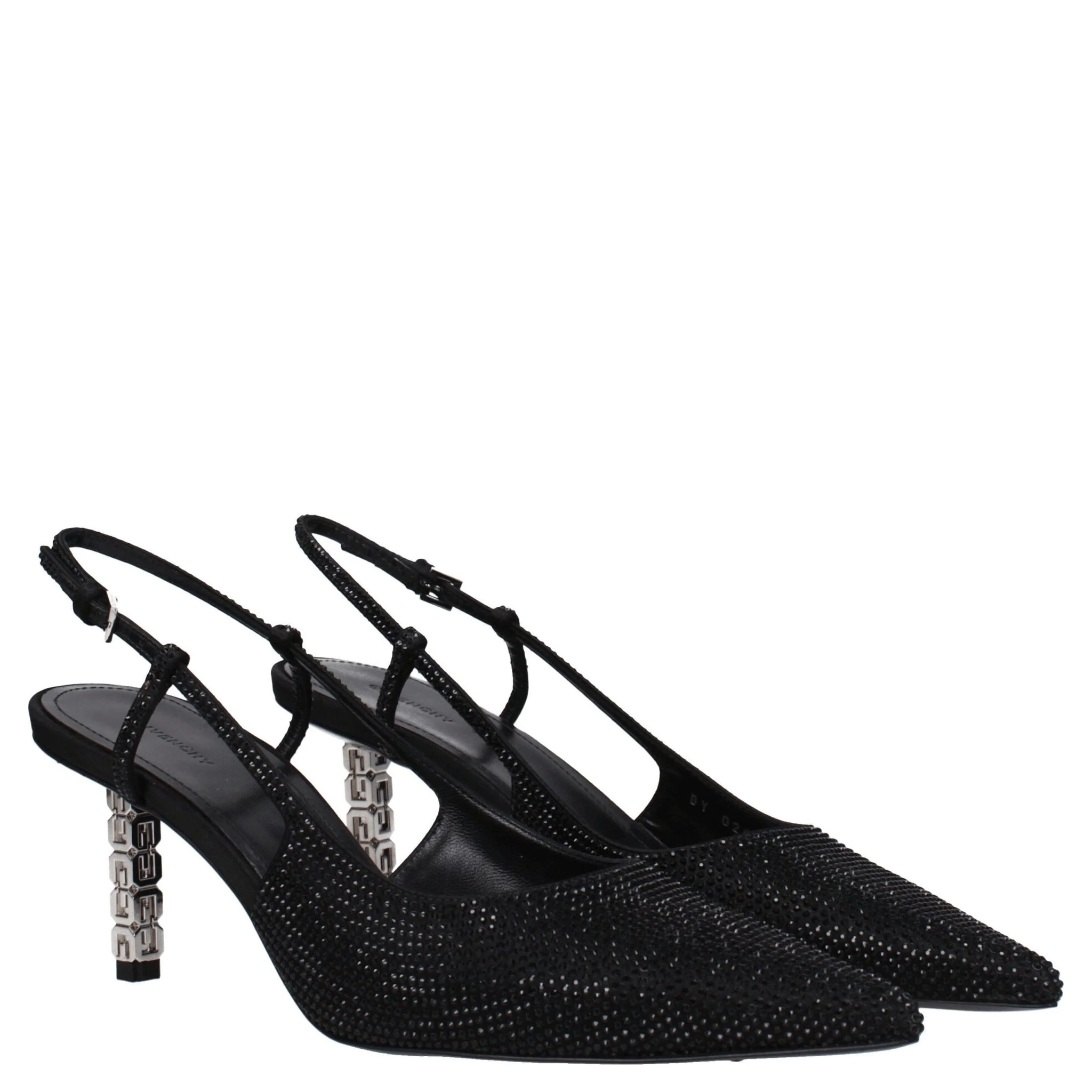 Black Fabric High Heel Pumps