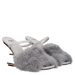 Gray Mink Slippers
