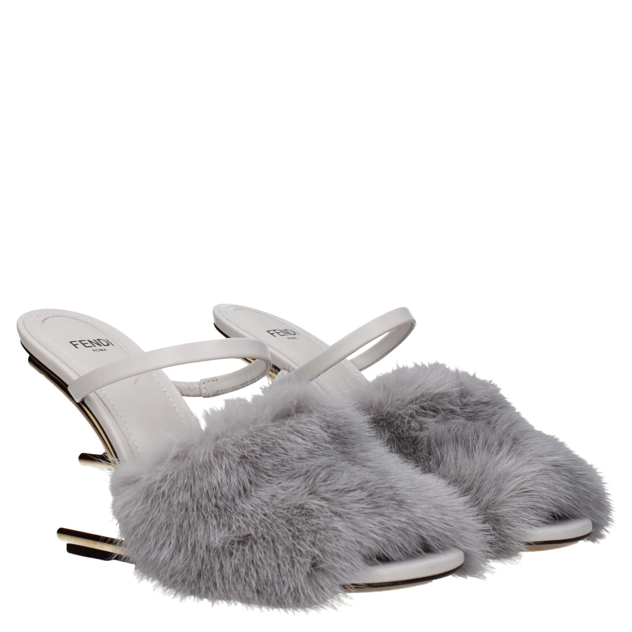Gray Mink Slippers