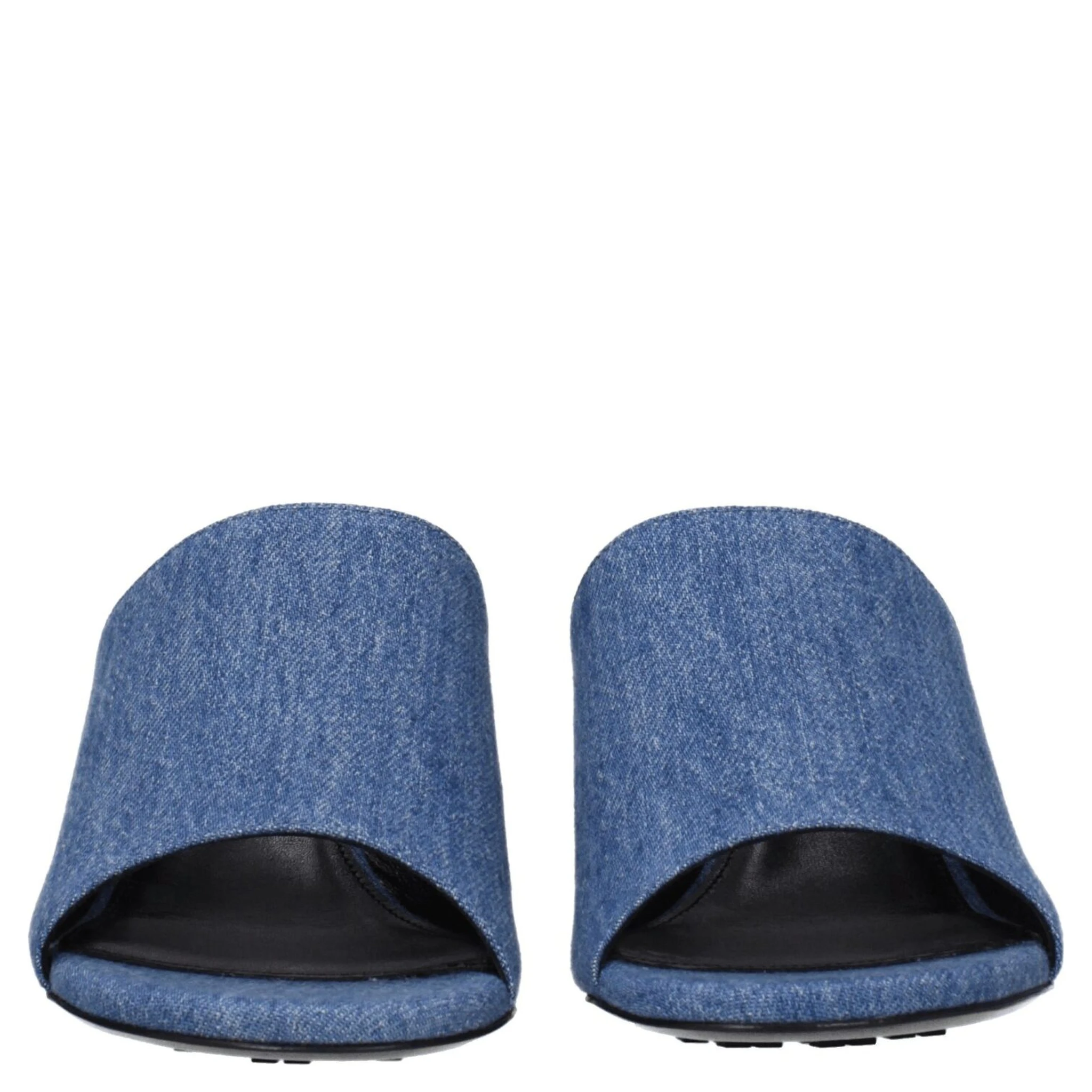 Blue Fabric Platform Sandals