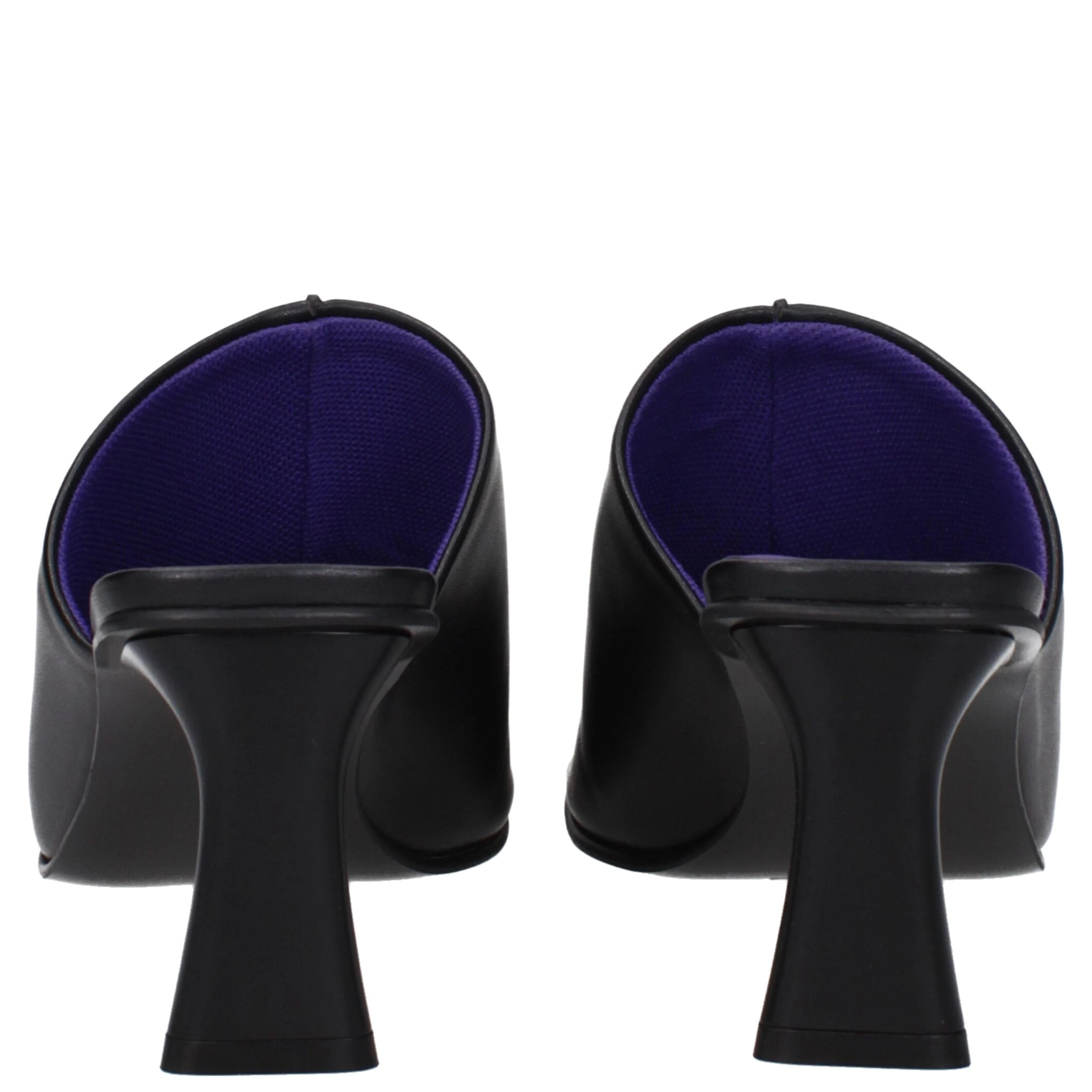 Black Leather Stiletto Heel Sandals