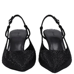 Black Fabric High Heel Pumps