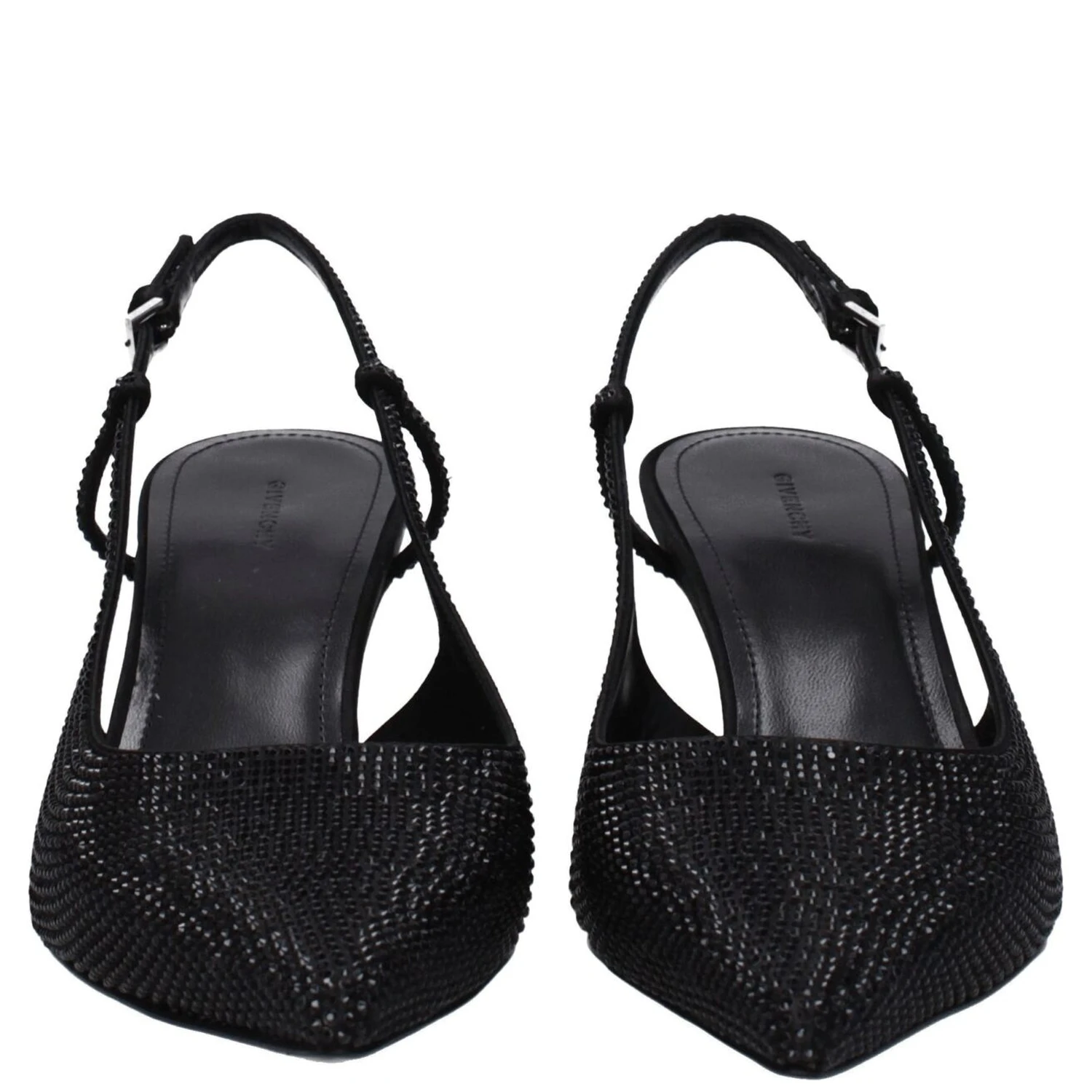 Black Fabric High Heel Pumps