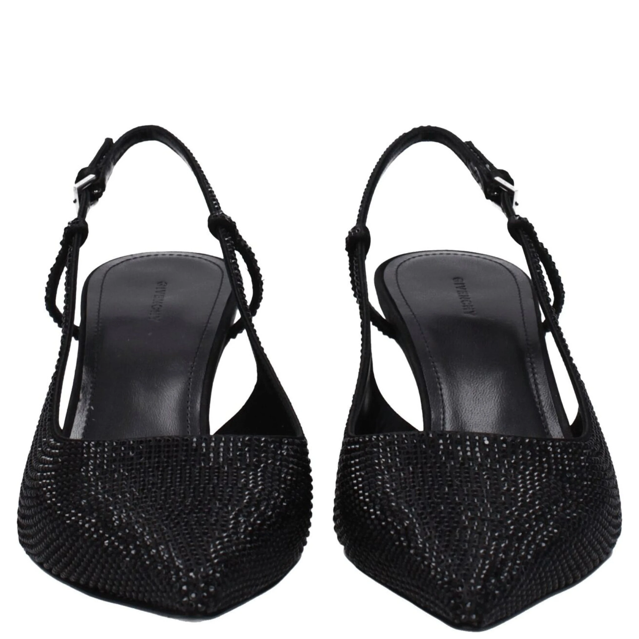 Black Fabric High Heel Pumps