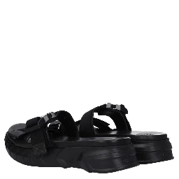 Black Fabric Slippers