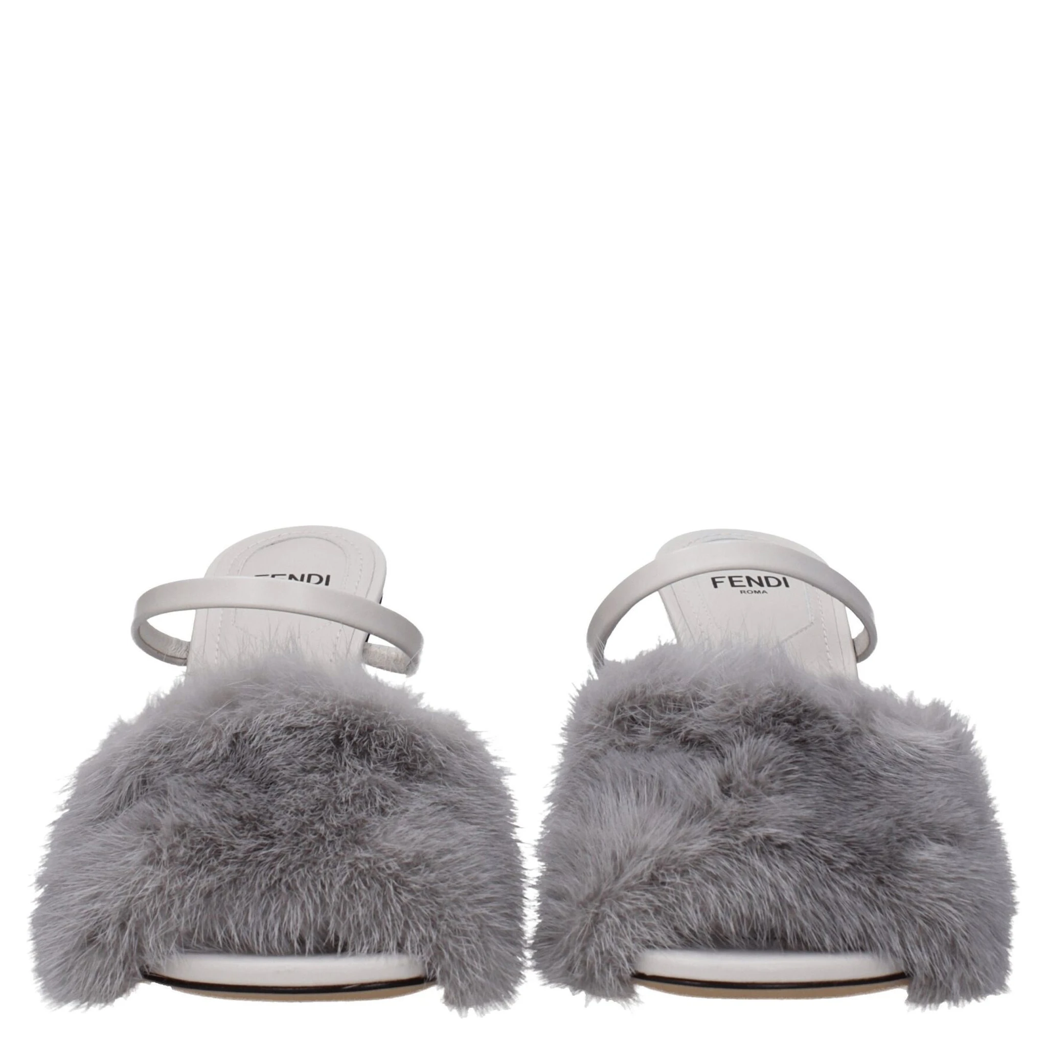Gray Mink Slippers