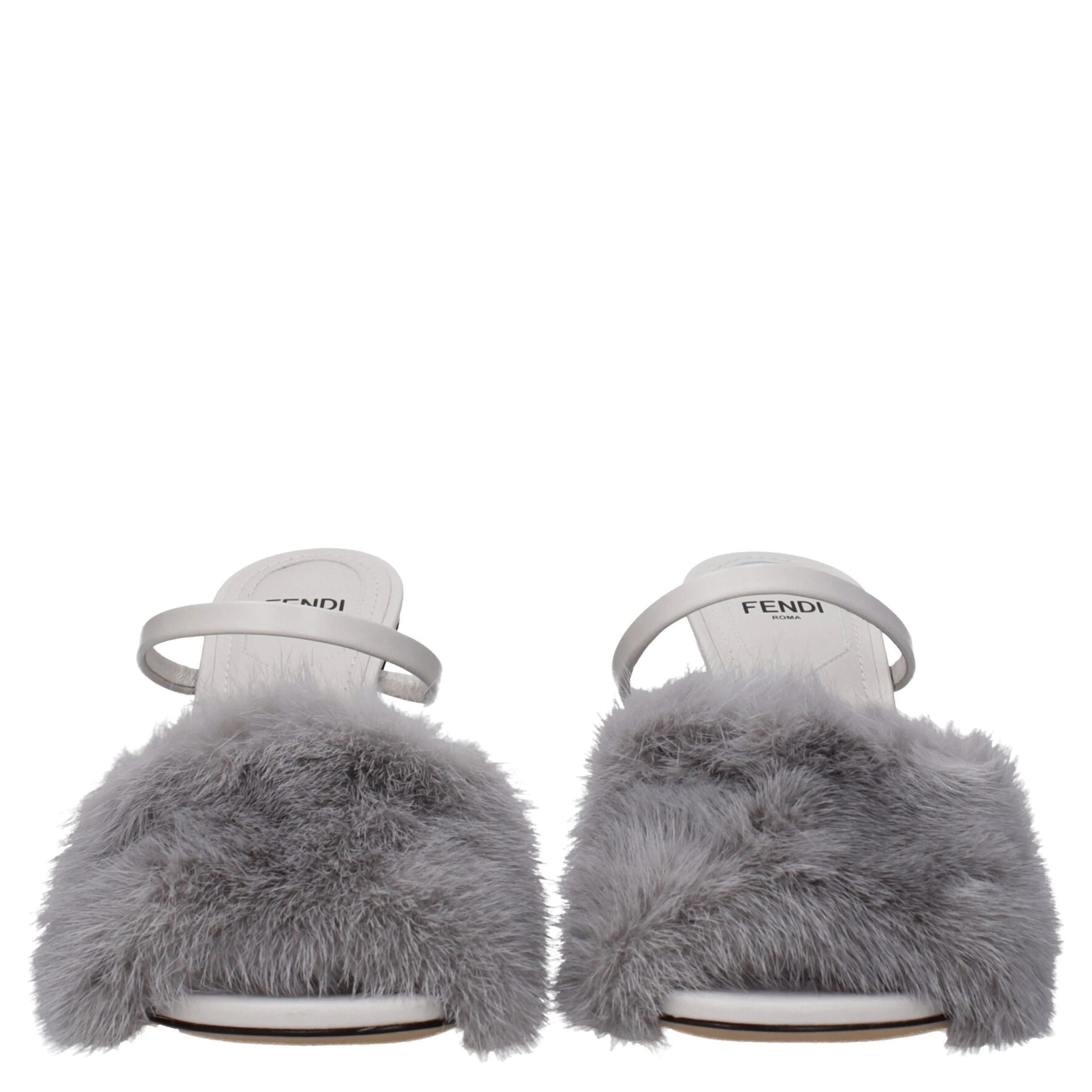 Gray Mink Slippers