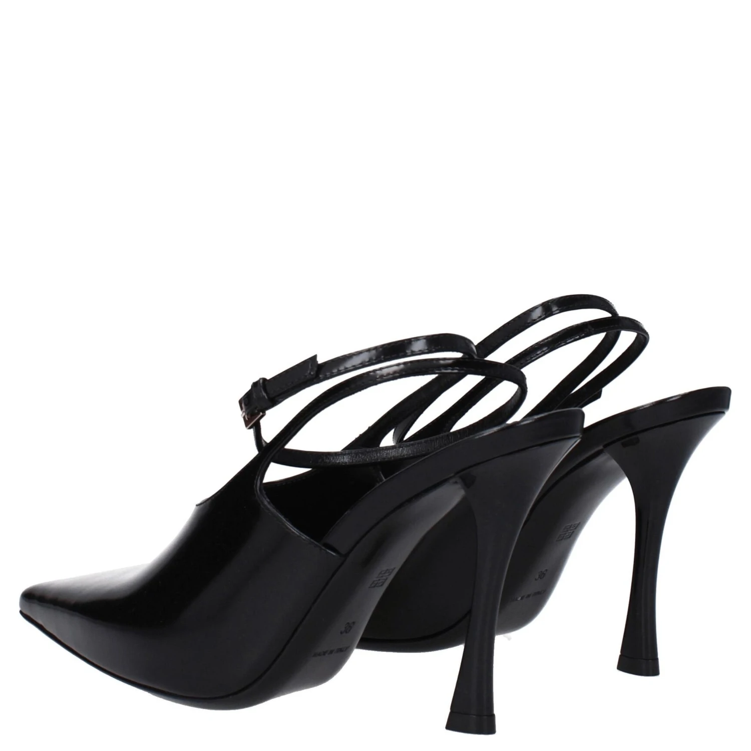 Black Leather High Heel Pumps