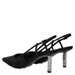 Black Fabric High Heel Pumps