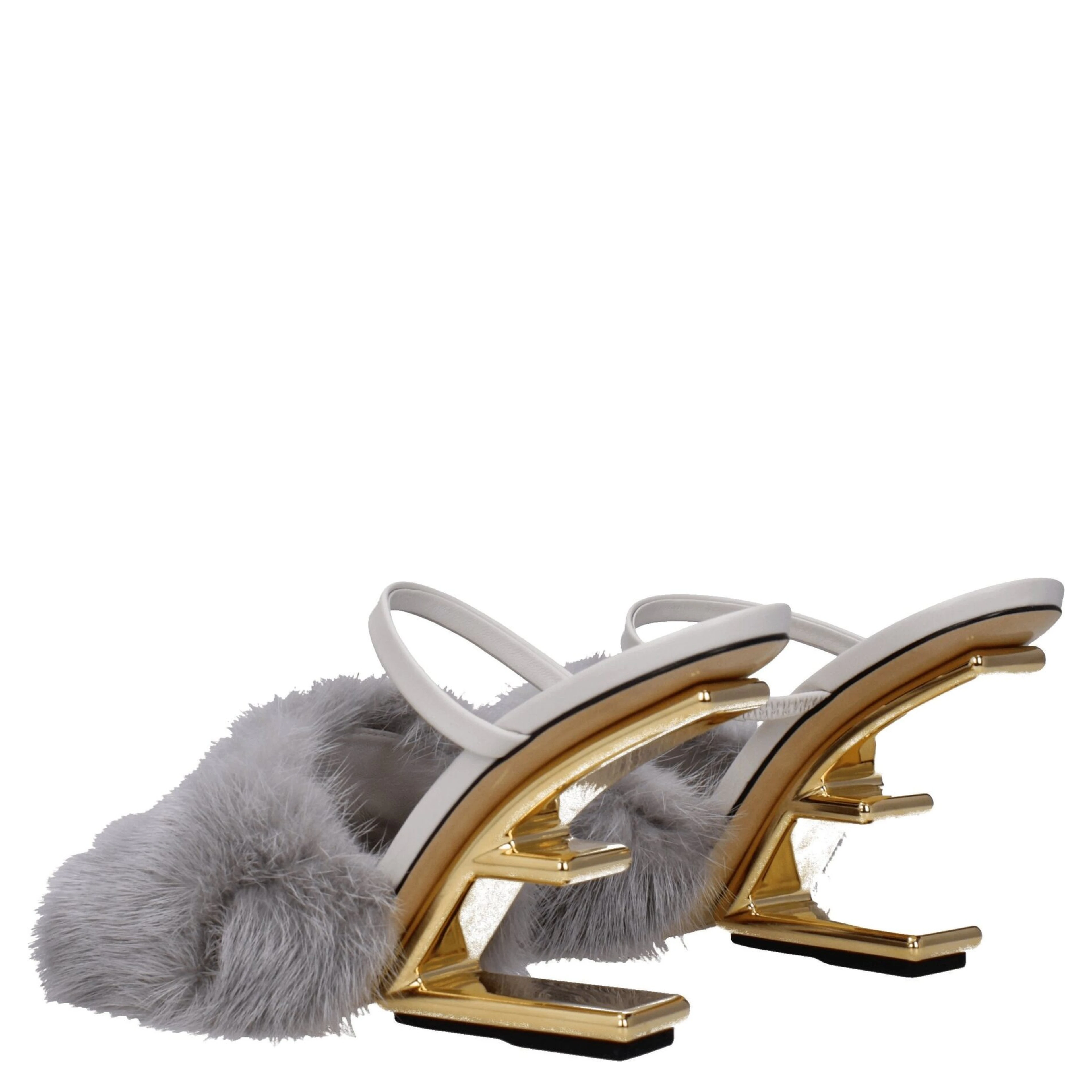 Gray Mink Slippers