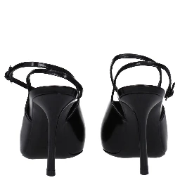 Black Leather High Heel Pumps