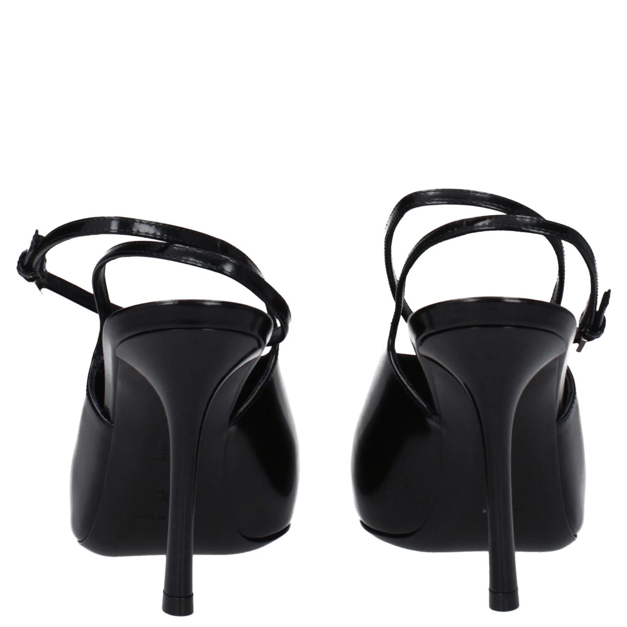 Black Leather High Heel Pumps