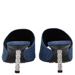 Blue Fabric Platform Sandals