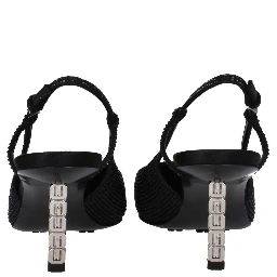 Black Fabric High Heel Pumps