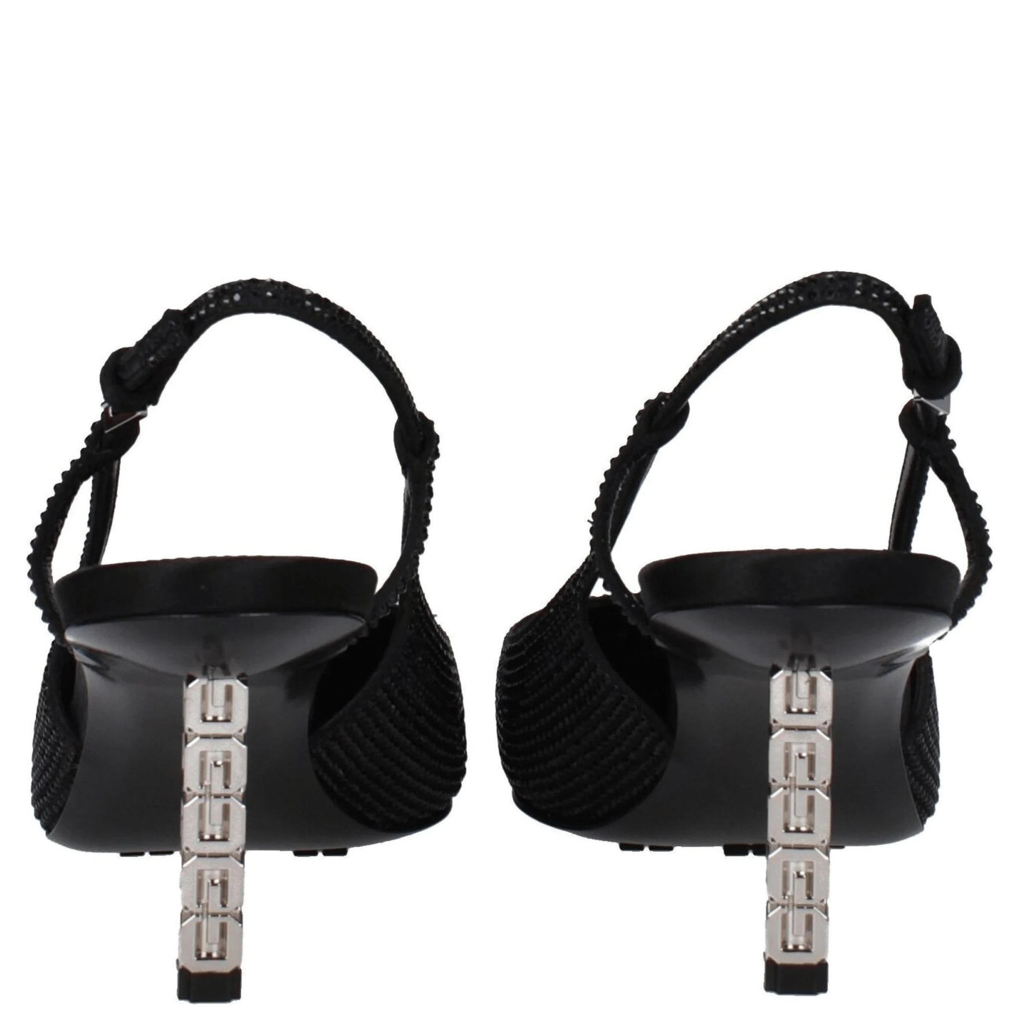 Black Fabric High Heel Pumps